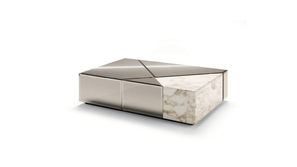 Marble and mirror coffee table Cyrano Opera Contemporary