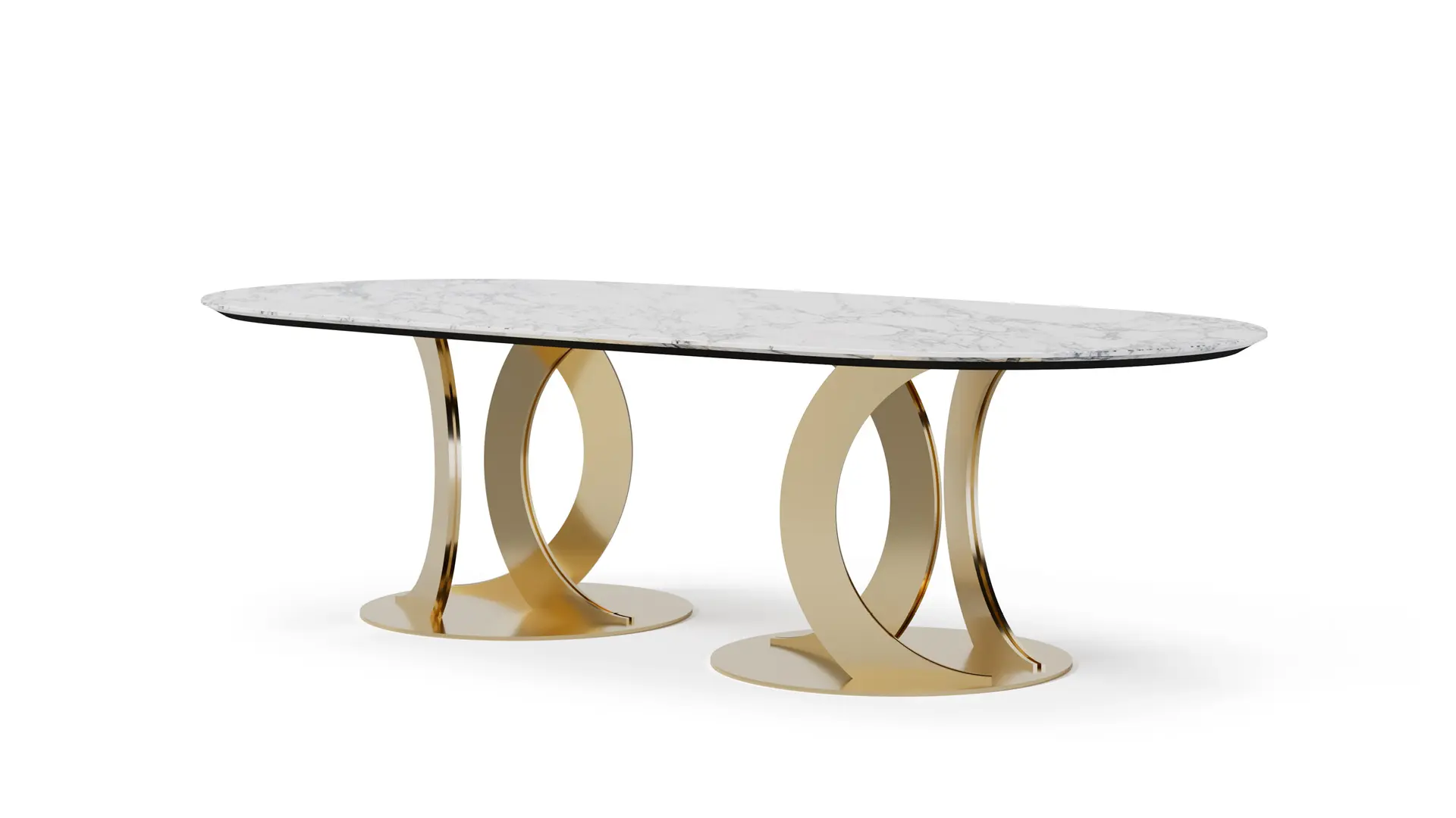 tavolo ovale piano marmo lato