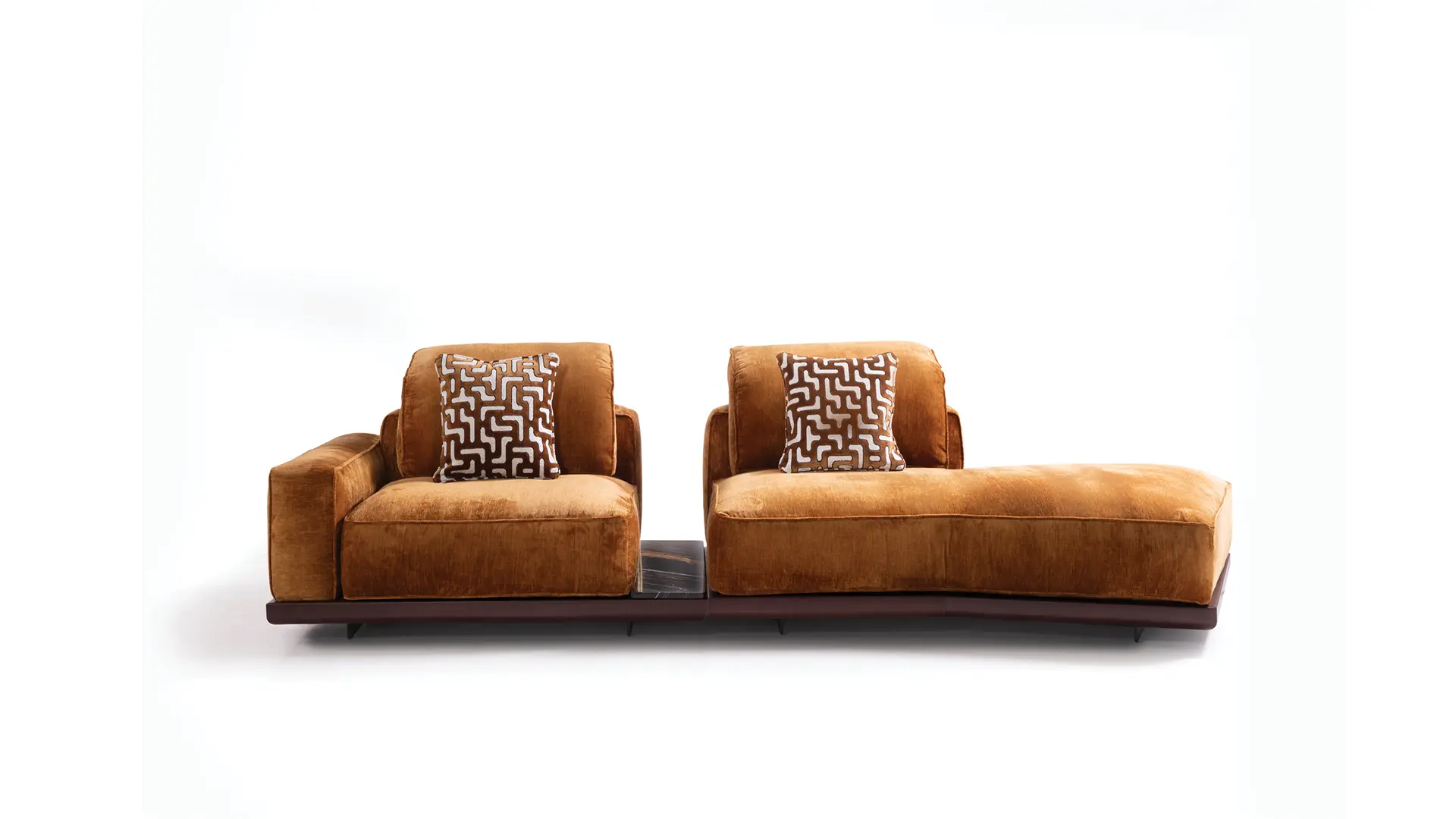 divano modulare base legno fronte