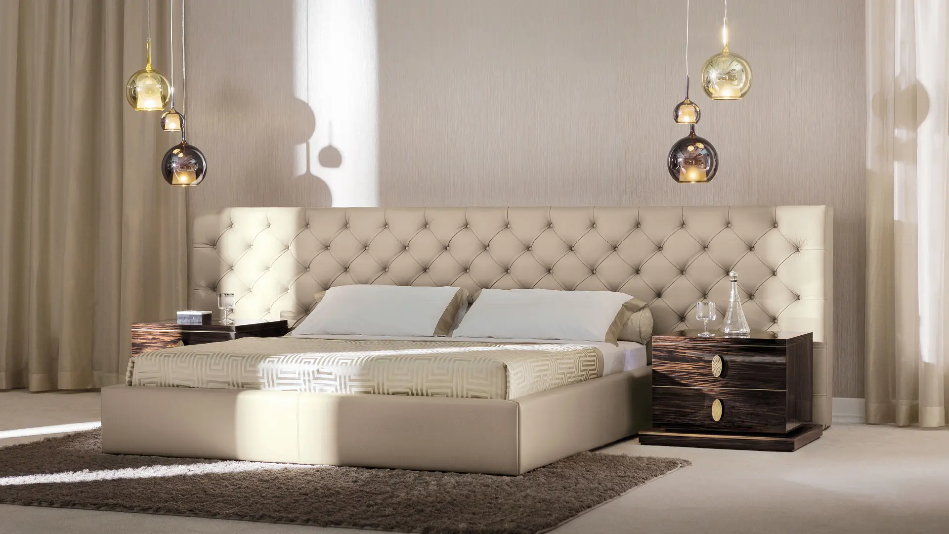 letto testata capitonne in pelle