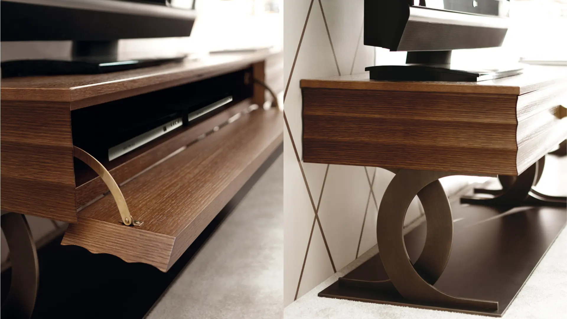 porta tv ribalta dettagli